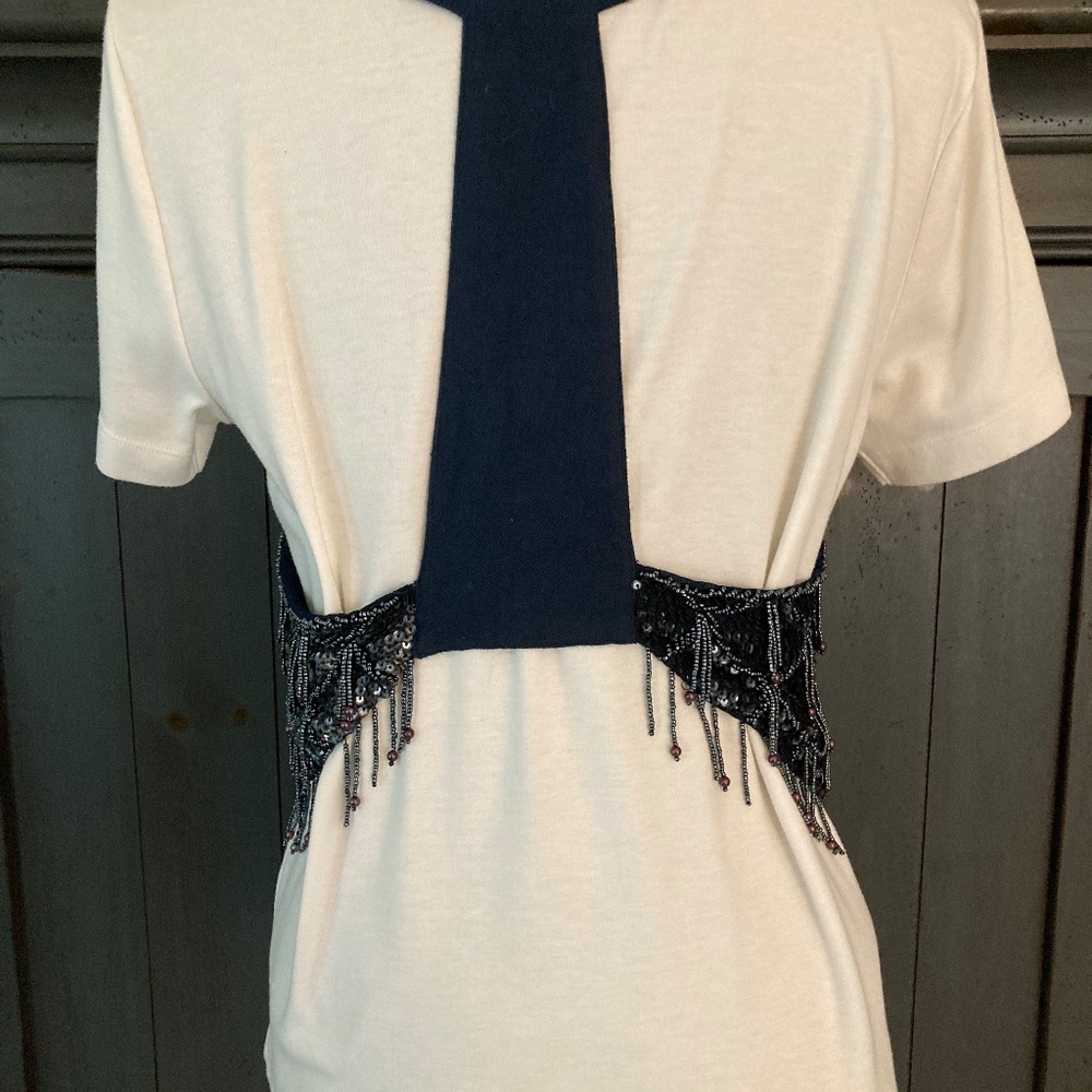 silence + noise Beaded & Sequined Vest in Blue - Picture 4 of 6